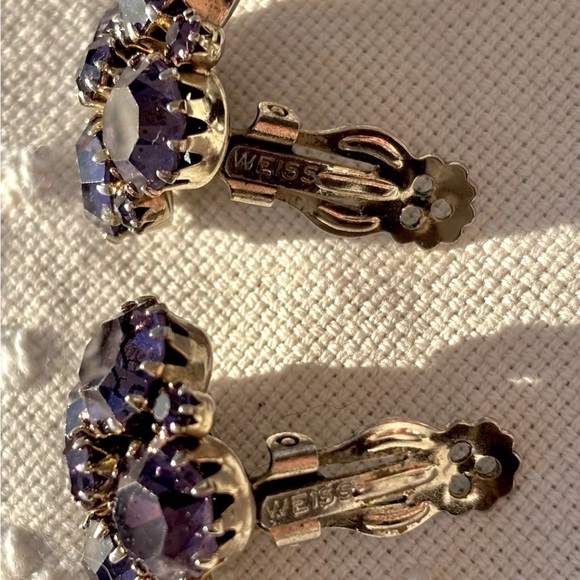 Albert Weiss Elegant Purple Cluster Earrings - Picture 6 of 6